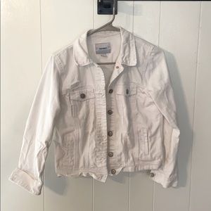 Distressed white Jean jacket